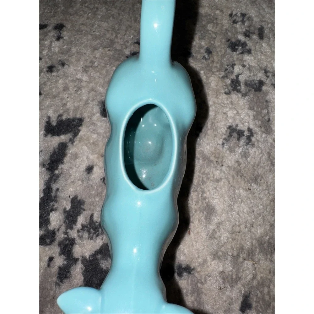 Food Network Turquoise Aqua Blue COW CREAMER Pitcher Gravy Syrup Coffee Cream